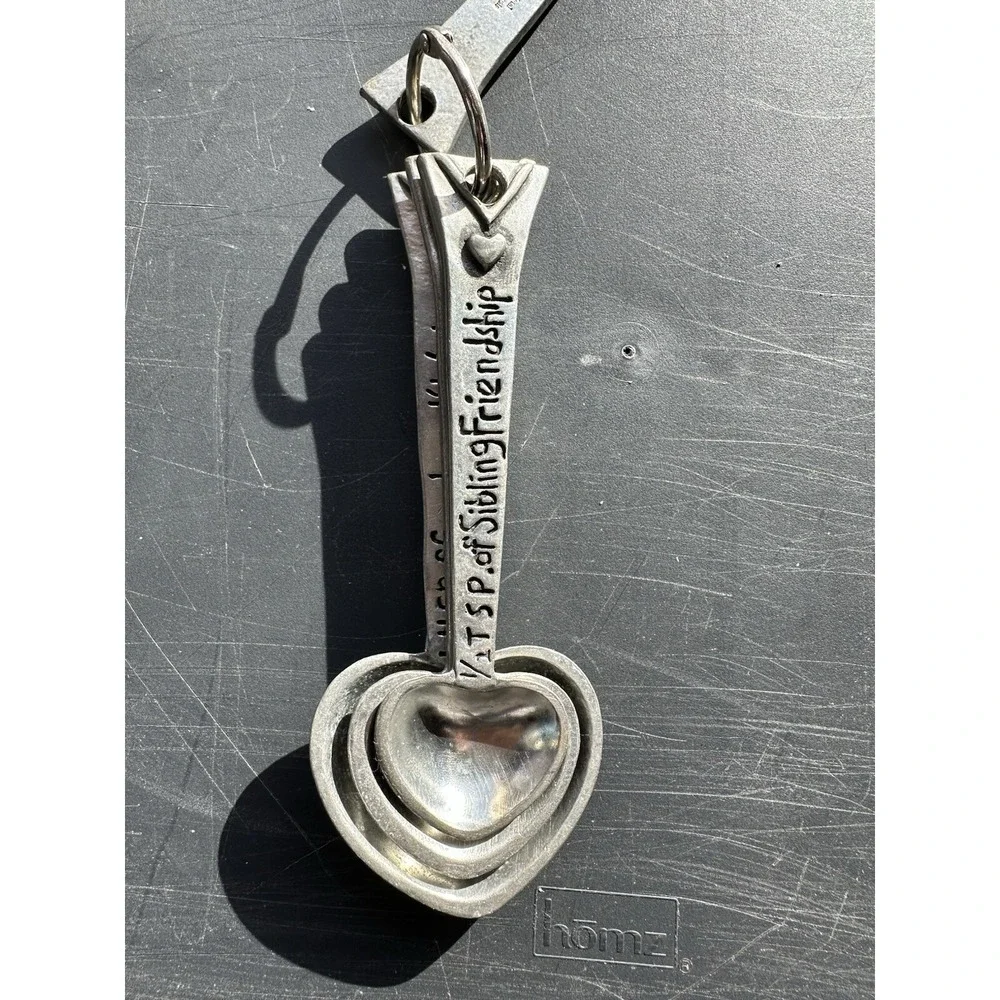 Metal Morphosis Heart of the Home Pewter Measuring Spoons Set About‎ 5 Inches